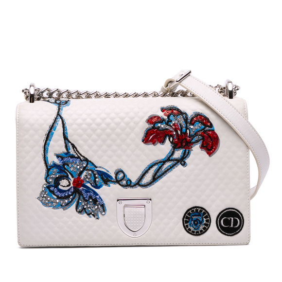Pre-Loved Dior Medium Lambskin Embroidered Diorama Flap - Picture 1 of 9